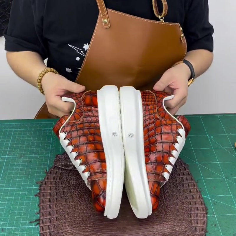 Brown Alligator Sneakers