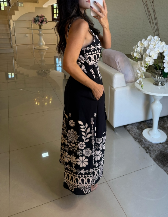 Printed Belted Dream Maxi Dress