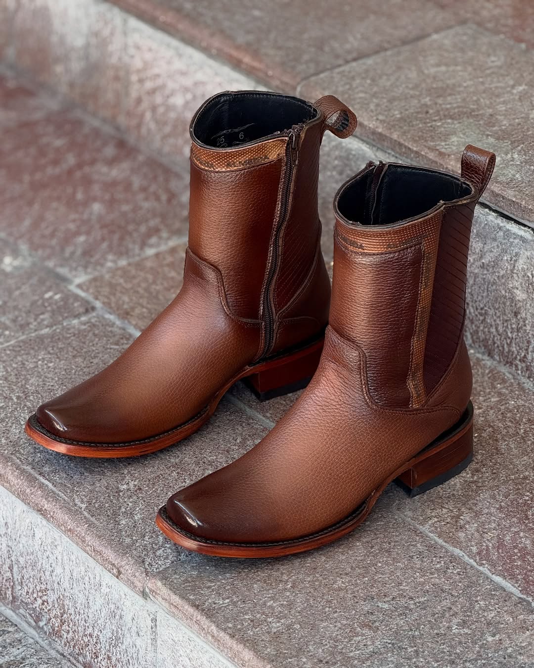 Handcrafted Honey Exotic Leather Boot