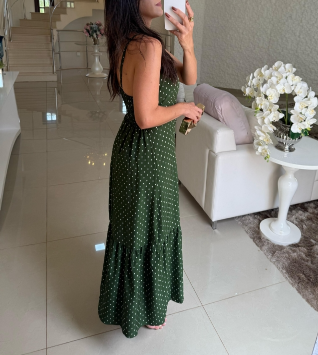 The Green Sleeveless Button Dress