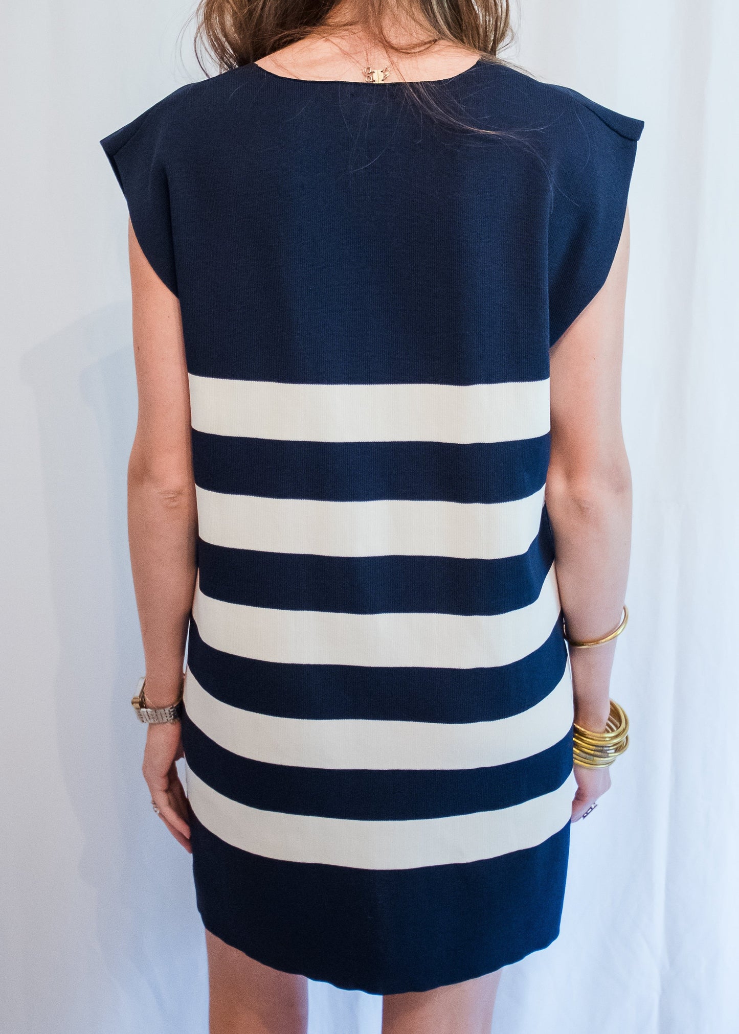 Smooth Sailing Navy Striped Dress