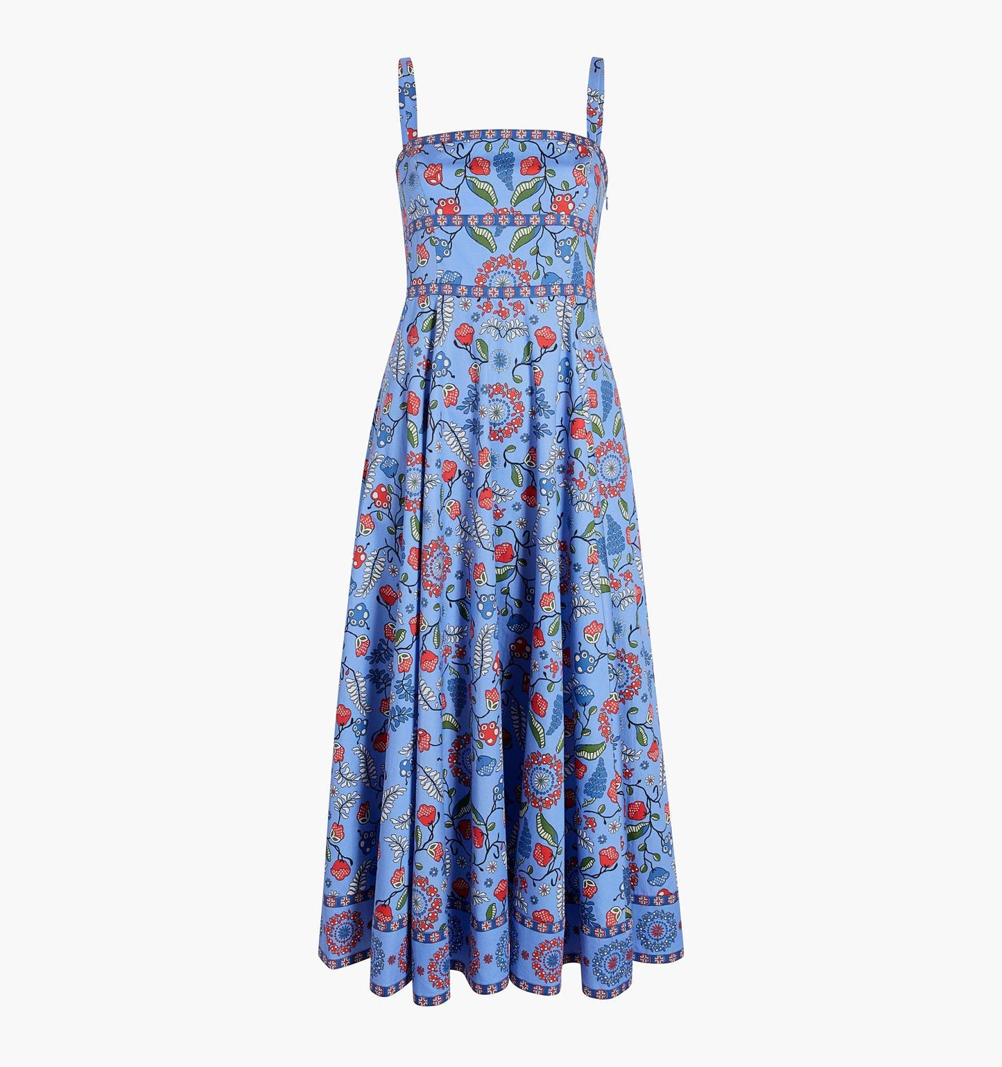 The Blue Floral Print Midi Dress