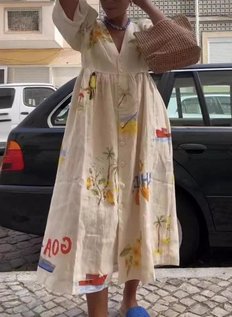 Dreamy Floral Print Beach Dress