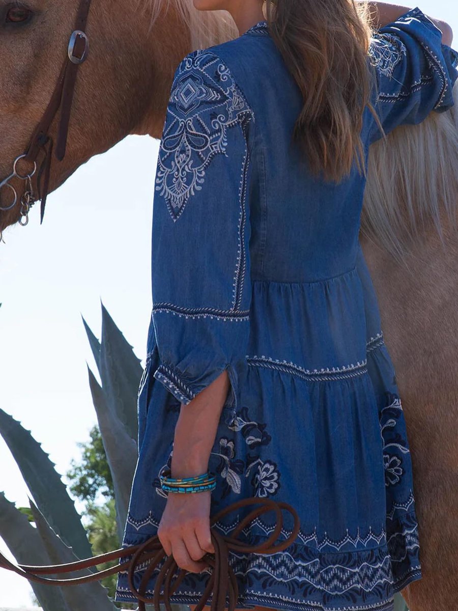Women's Floral Long Sleeve Dress