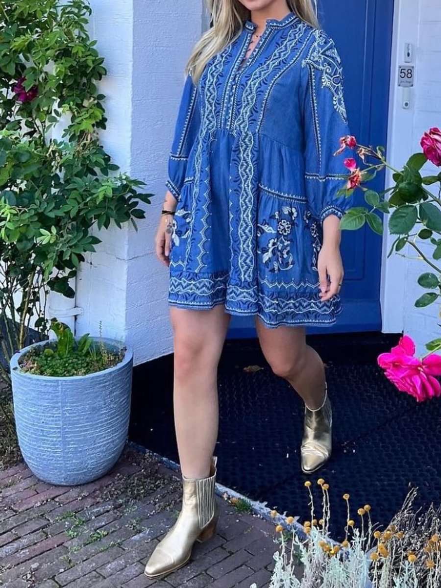 Women's Floral Long Sleeve Dress