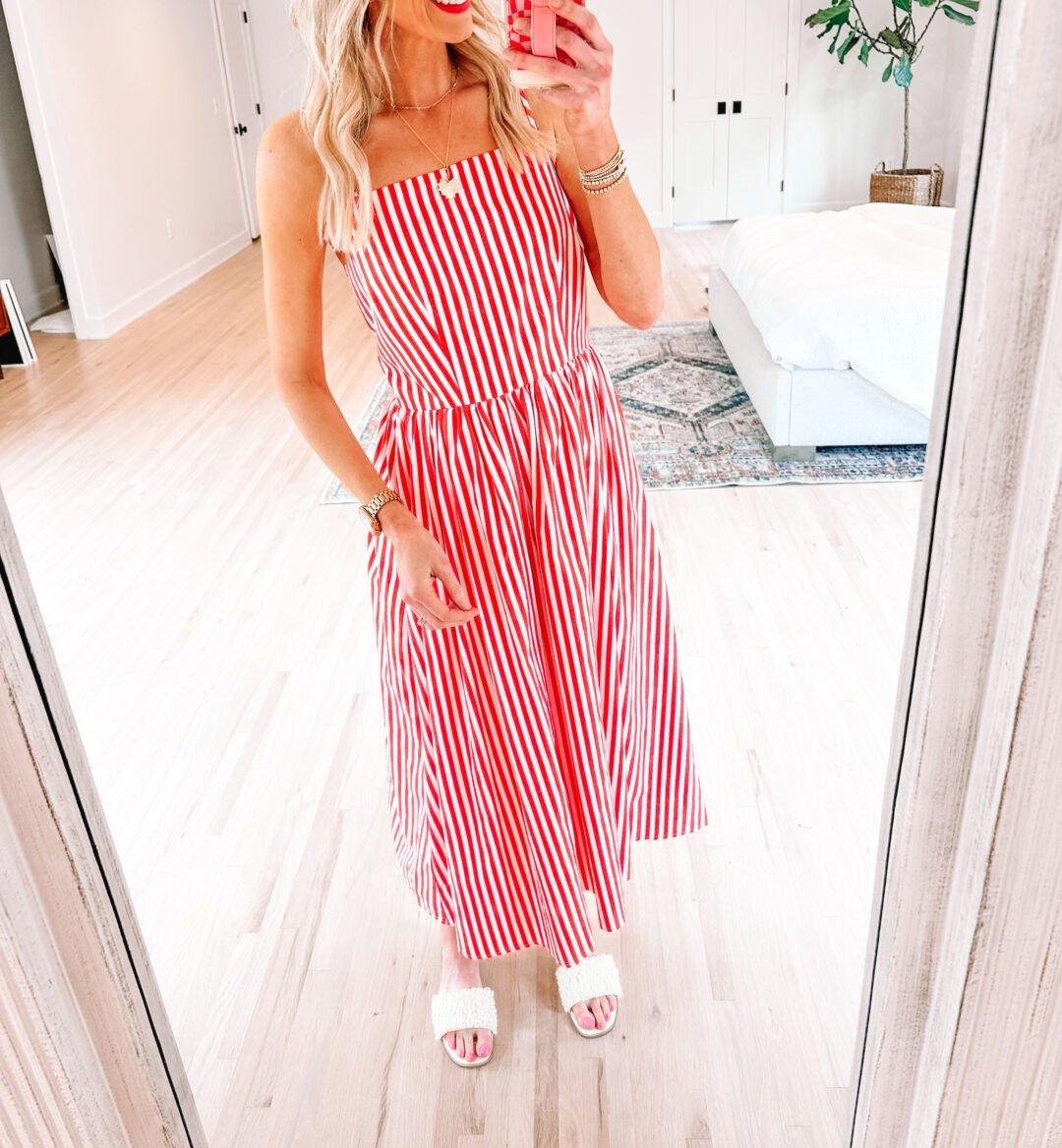 Women's Sleeveless Square Neck Midi Dress