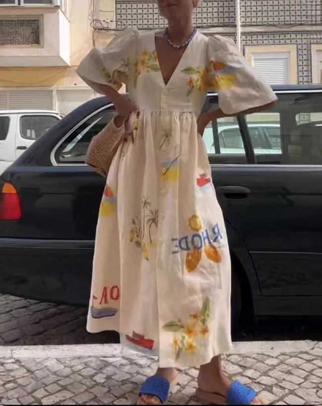 Dreamy Floral Print Beach Dress