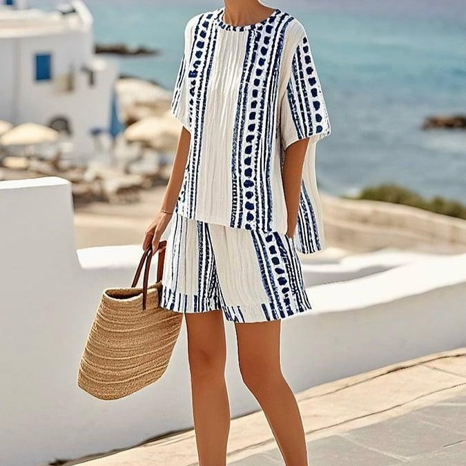 Comfy Round Neck Short Sleeve Two Piece Set