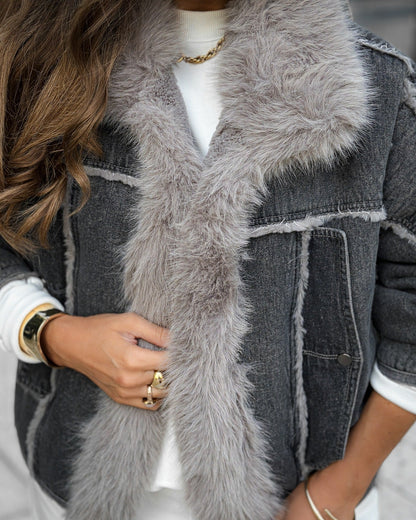 Cedar Hill Denim Jacket With Fur