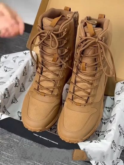 Men's High-Top Side-Zip Lace-Up Work Boots