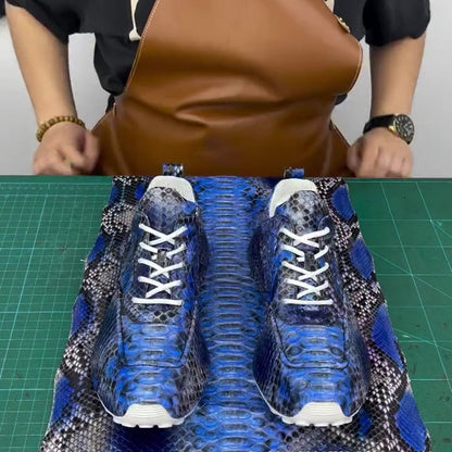 Blue Snakeskin Sneakers