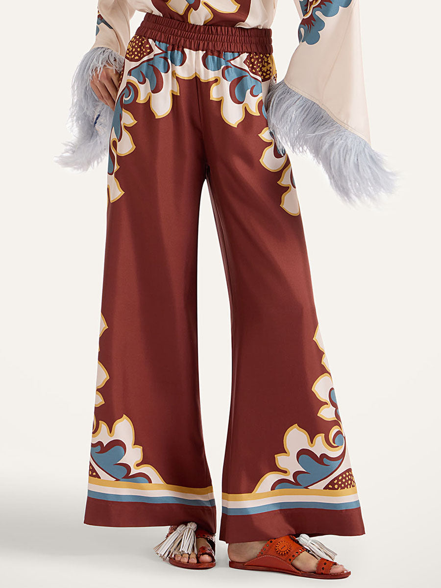 High Neck Feather Sleeve Two Pieces Set