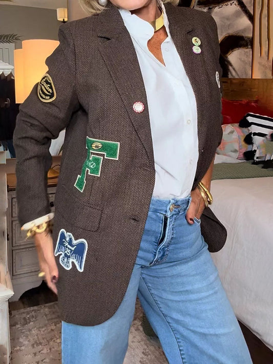 Fashion Patches Oversized Blazer