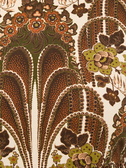 Floral Print Fringed Hem Midi Dress