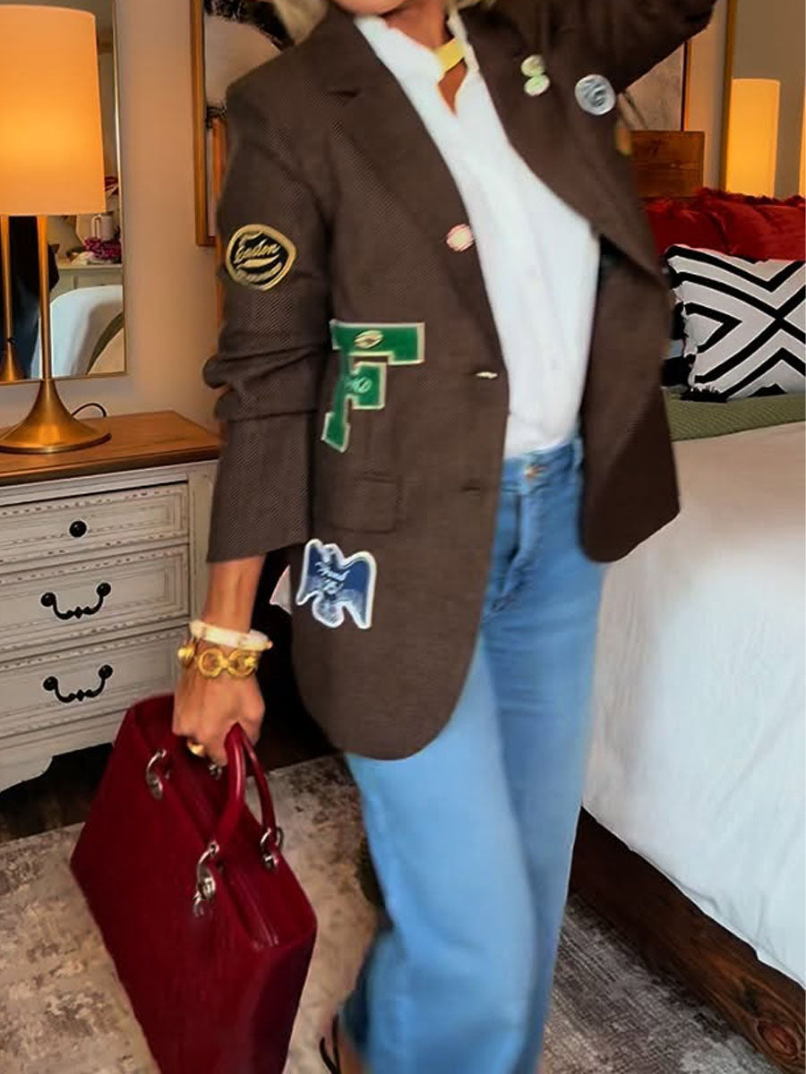 Fashion Patches Oversized Blazer