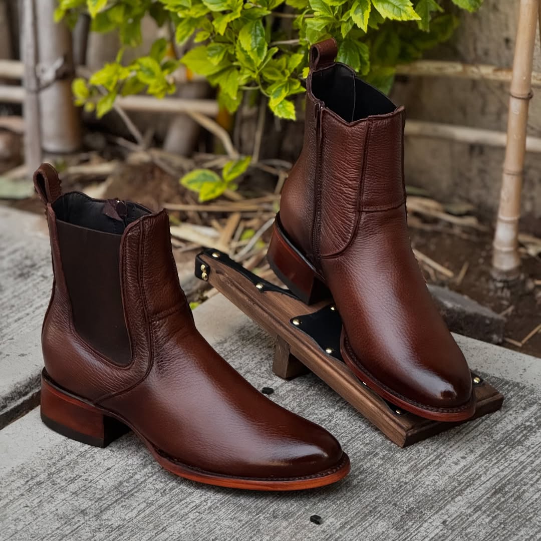 Men's New Leather Retro Western Boots