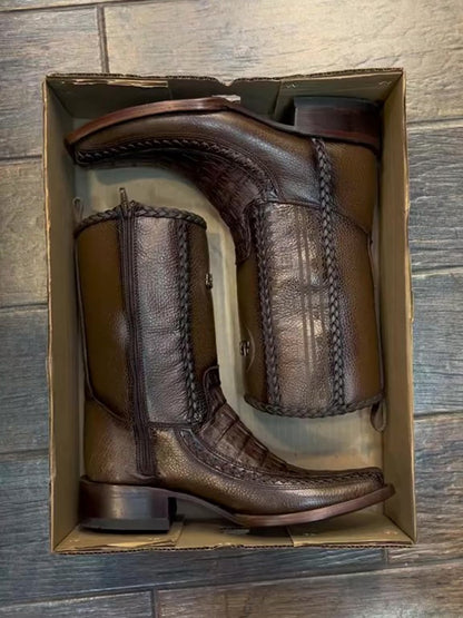 Men's Genuine Ostrich Leather Boots