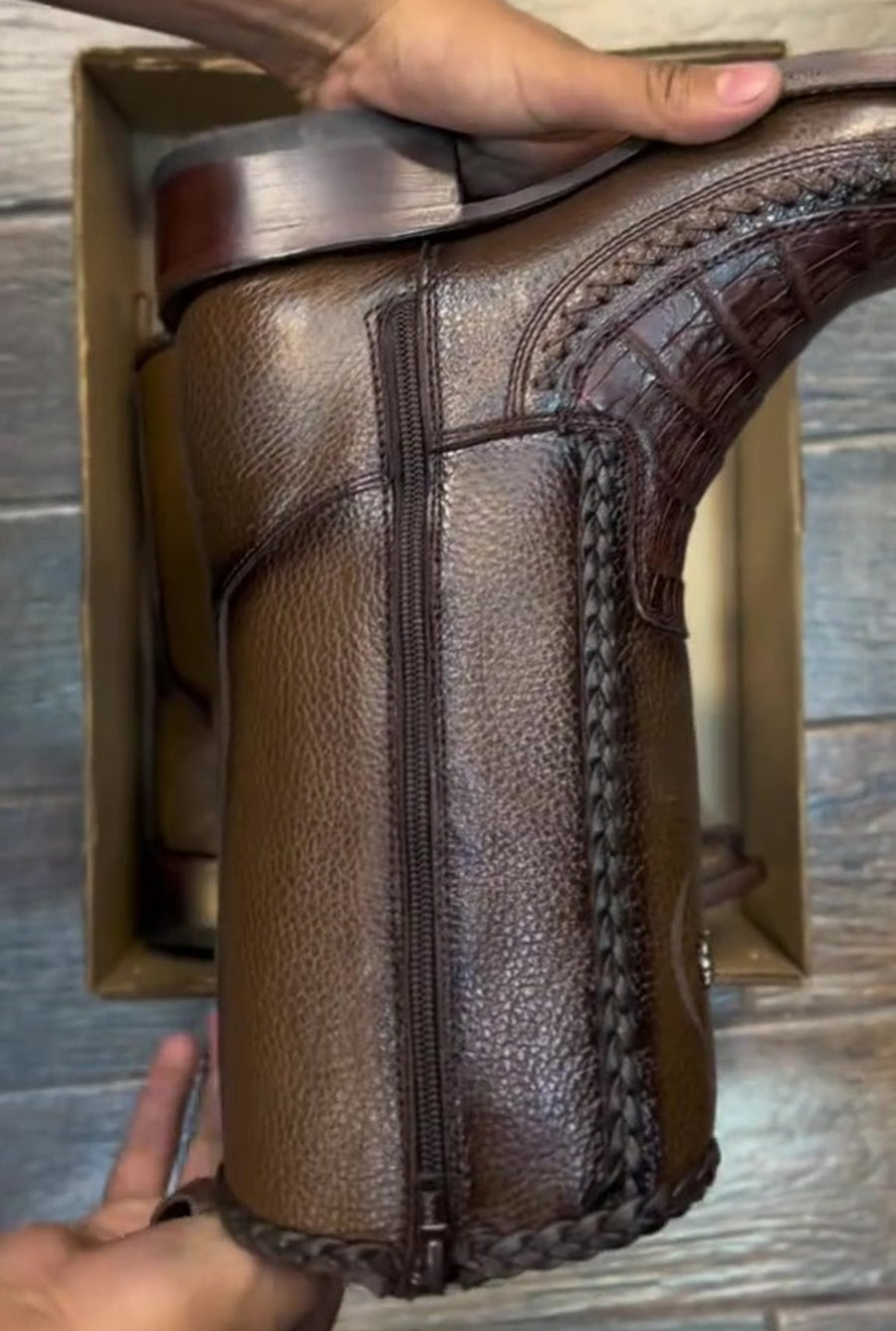 Men's Genuine Ostrich Leather Boots