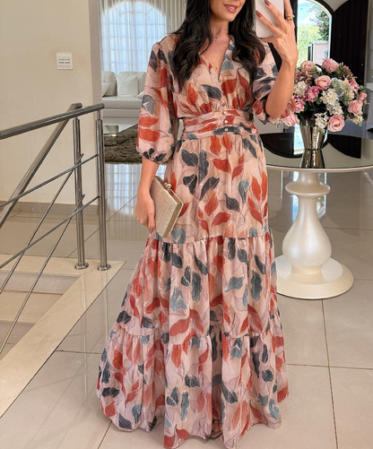 Women's V Neck Loose Maxi Dress