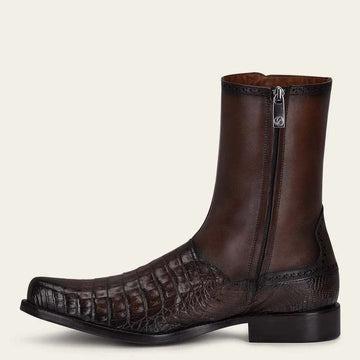 Men's Hand-Painted Exotic Brown Leather Boots