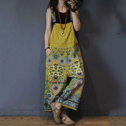 Ethnic Vintage Printed Wide Leg Jumpsuits