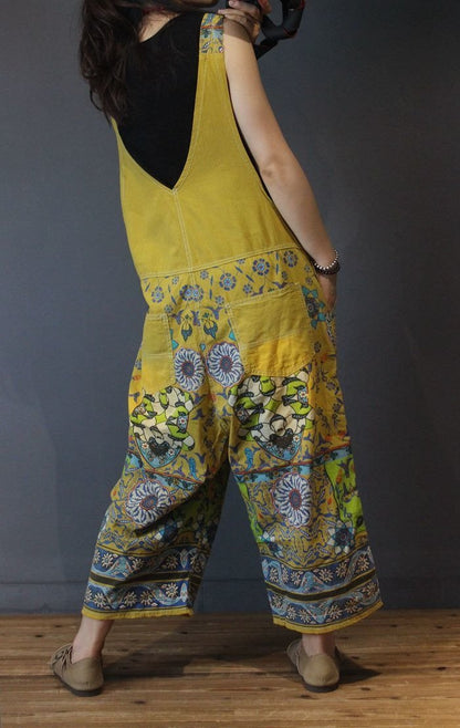 Ethnic Vintage Printed Wide Leg Jumpsuits