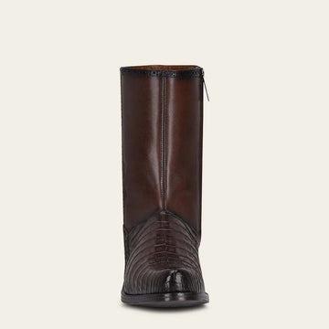 Men's Hand-Painted Exotic Brown Leather Boots