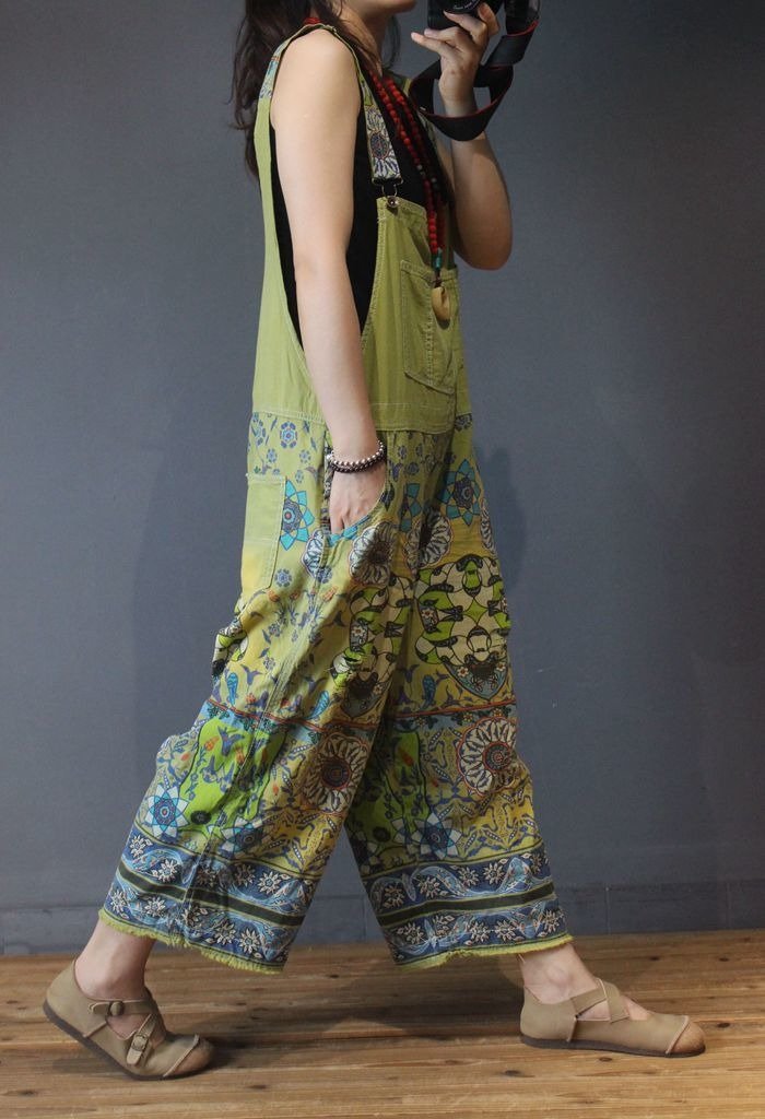 Ethnic Vintage Printed Wide Leg Jumpsuits