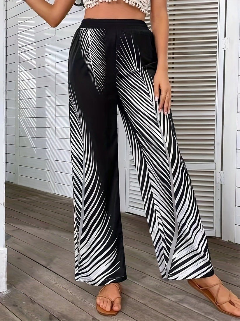 Printed Wide Leg Pants - Three Color Choices