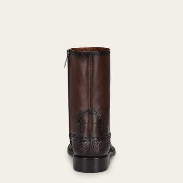 Men's Hand-Painted Exotic Brown Leather Boots