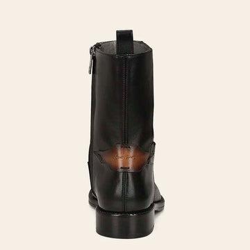 Men's Hand-Painted Black Deer Leather Boots