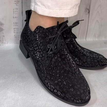 Women's Casual Fashion Lace-up Shinny Shoes