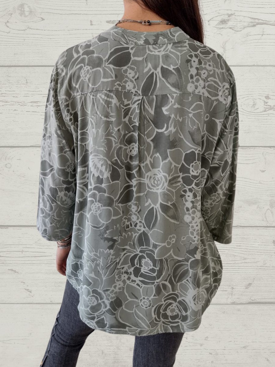 Fashion Elegant Printed Sequin Shirt