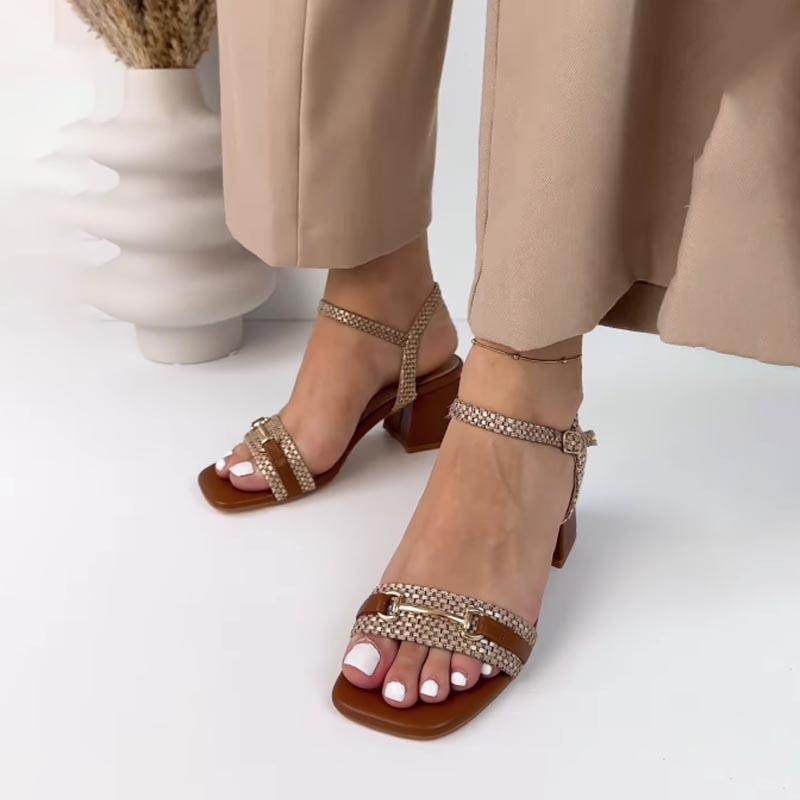 Women's Fashion Buckle Block Heel Sandals