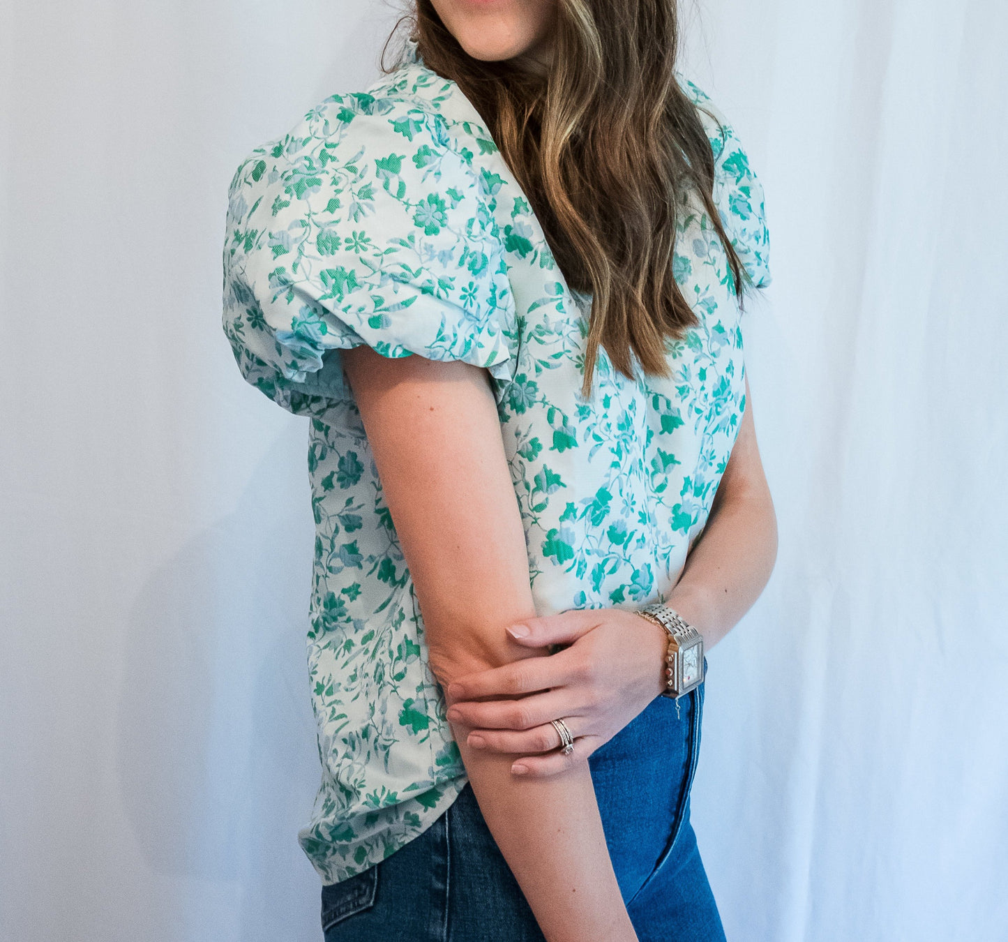 Green Thumb Floral Blouse