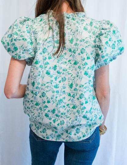 Green Thumb Floral Blouse